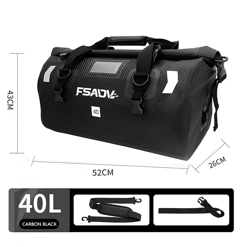 

66л 40л мотоциклетные водонепроницаемые хвостовые сумки, сумки на заднее сиденье, велосипедная дорожная сумка для кемпинга, м...