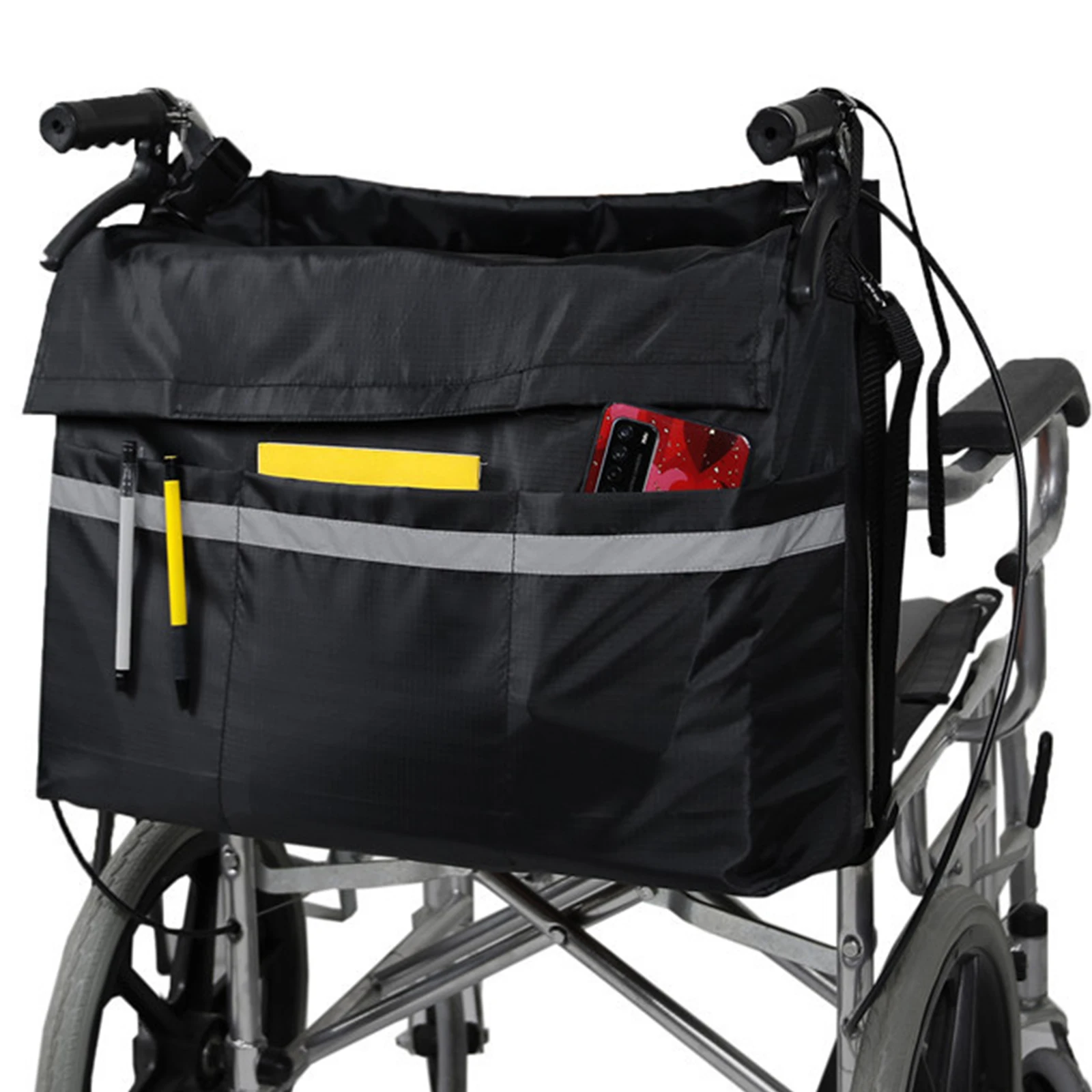 

Сумка для инвалидной коляски съемная сумка для инвалидной коляски водонепроницаемая сумка для хранения с безопасной светоотражающей полосой легкая электрическая