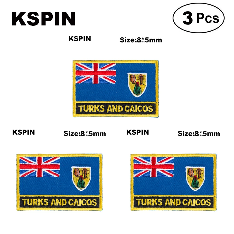

Turks and Caicos Rectangular Shape Flag patches embroidered flag patches national flag patches for clothing DIY Decoration