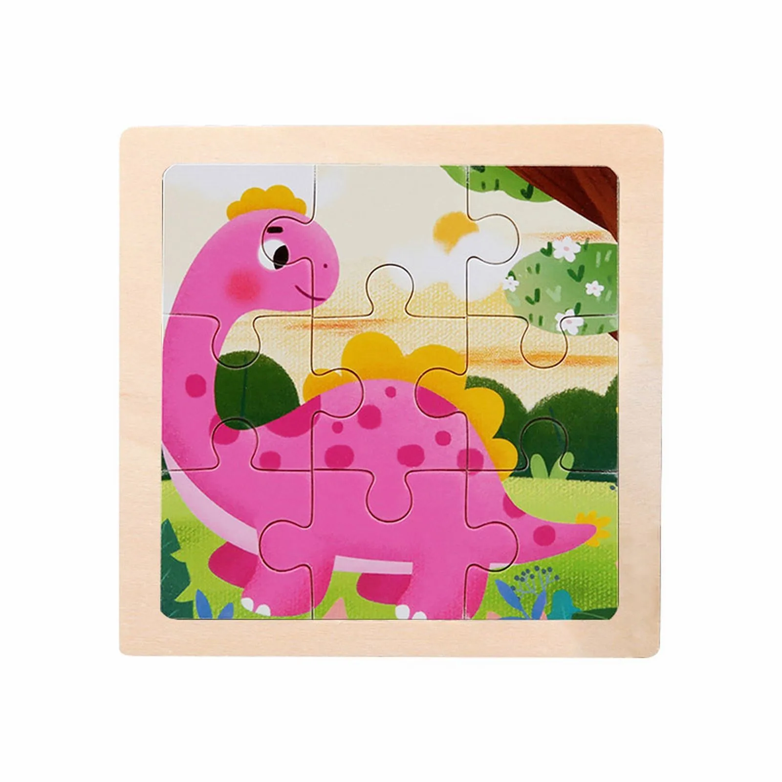 

Игрушка Jumpy, деревянная головоломка из 9-х частей, Мультяшные животные, автомобиль, деревянная головоломка, детская развивающая головоломка для раннего развития, проще