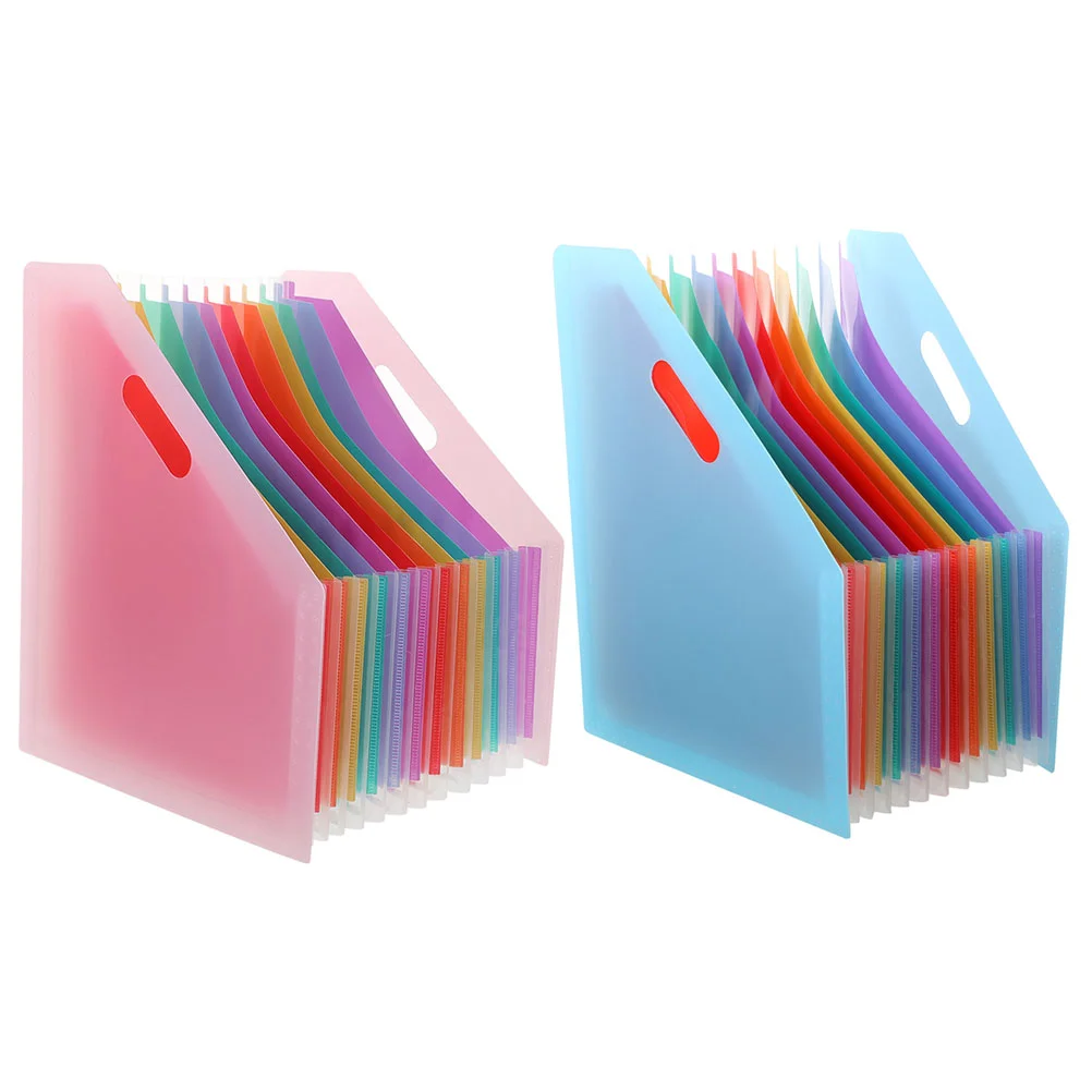 

2pcs Vertical Accordion Folder Plastic File Accordion Organizer File Folder Organizer Accordion Folder