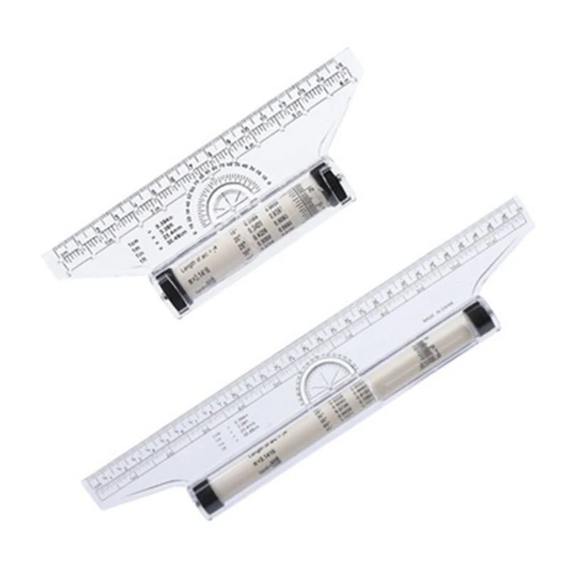 Multi Function Drawing Tool Roll Draw Ruler Metric Rolling Ruler Clear Parallel Rolling Ruler Angles Line Ruler for Kids