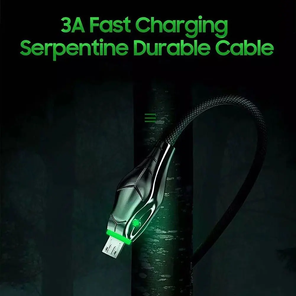 Кабель Micro USB шнур для зарядного устройства 3A быстрое зарядное устройство черный