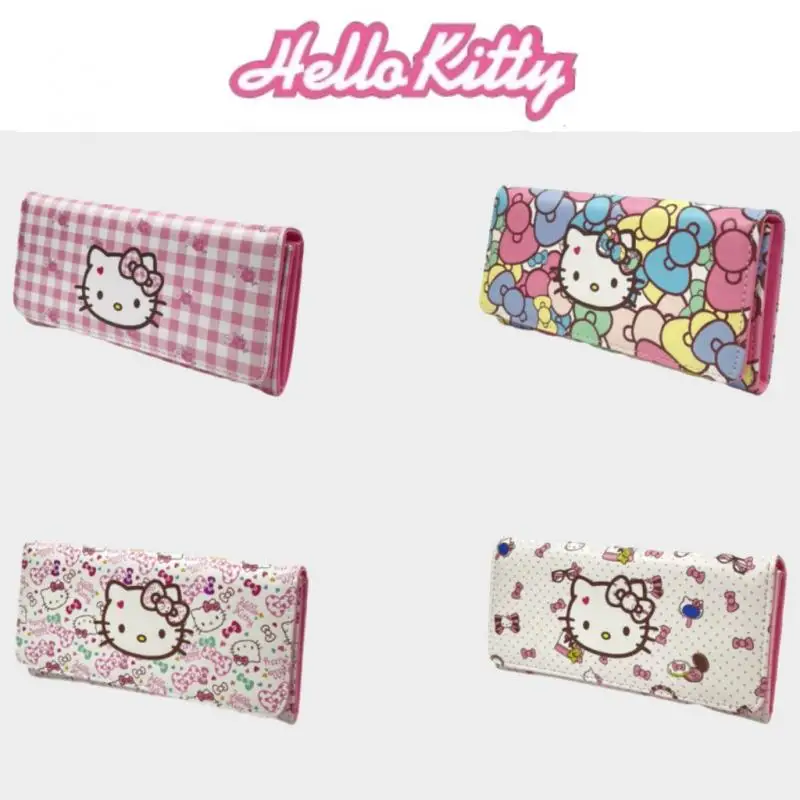 

2022 New Kawaii Sanrioed Hello Kitty New Coin Purse Fashion Ladies Clutch Anime Cartoon Wallet Toys for Girls