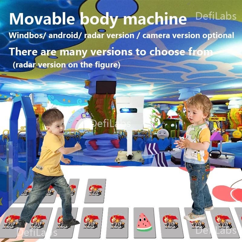 Мобильная версия все в одном интерактивный напольный проектор дисплей макс. 150