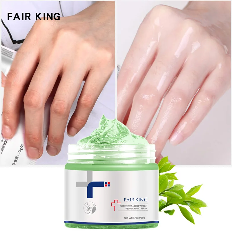 

Fair King Green Tea Hand Mask Whitening Moisturizing Anti-Aging Anti-Wrinkle Skin Care Lock Water Repair Calluses Hand Care 50Ml