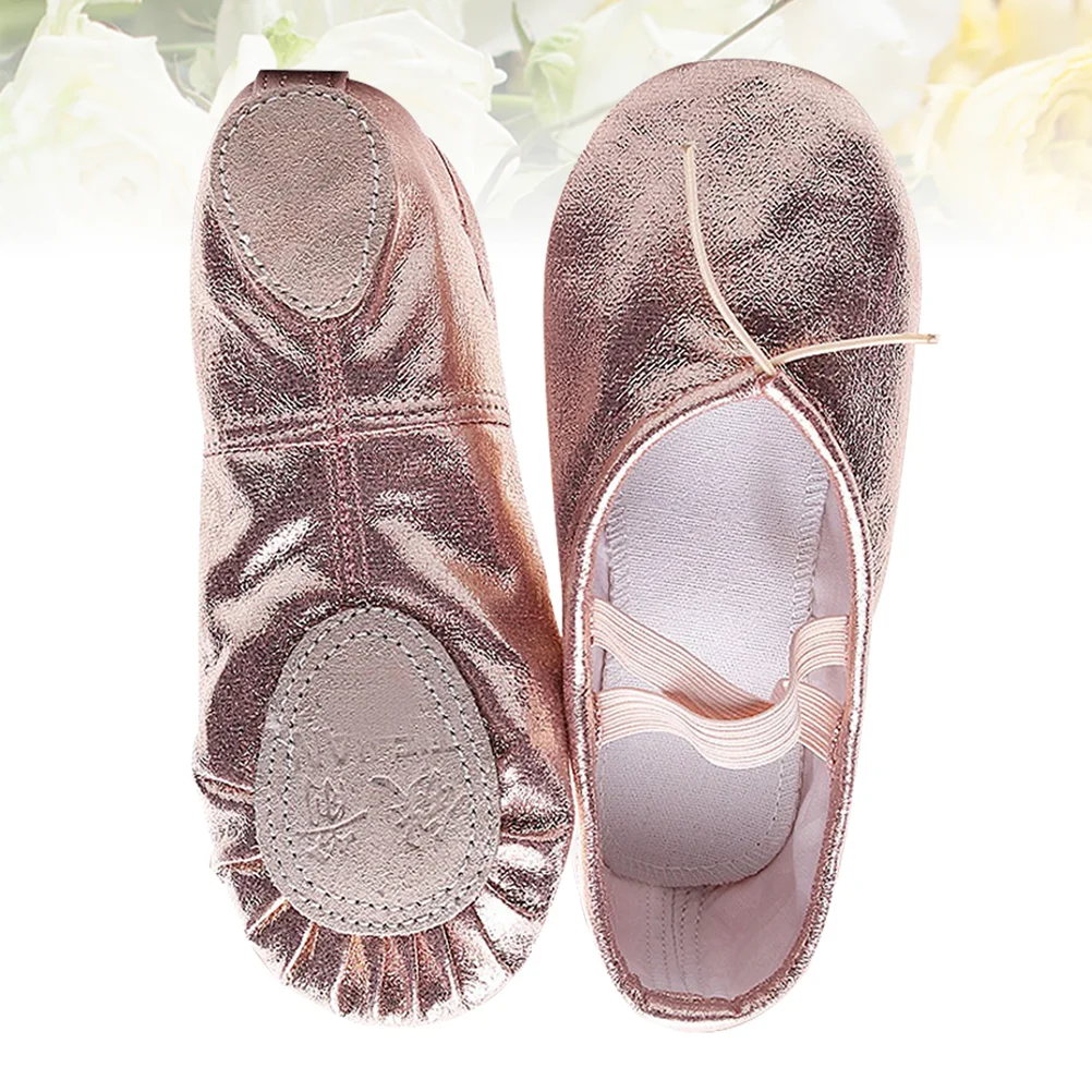 

Dancing Shoes Kids Slippers PU Girls Fashion Pink Flats Women Dressy Dance Metal