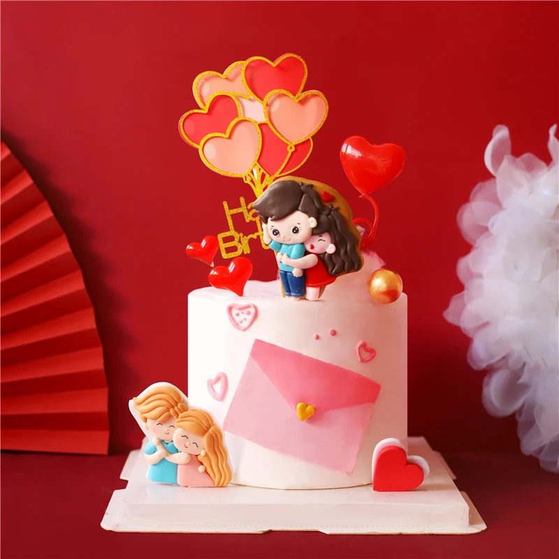

Новинка 2022, топпер для торта на День святого Валентина, любовь, свадьба, красный цвет, украшения для торта на годовщину свадьбы, Ins