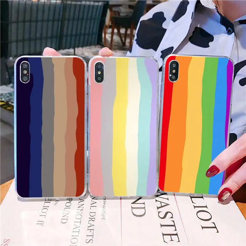 

Rainbow Phone Case for iPhone 11 12 13 Mini Pro Max 8 7 6 6S Plus X 5 SE 2020 XR XS Case shell