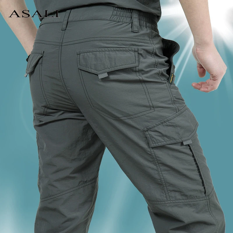 

Thin Army Military Pants Tactical Cargo Trousers Men Waterproof Quick Dry Breathable Pants Male Casual Slim Bottom Trouser 4XL