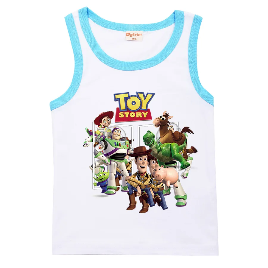 

Toy Story Woody Buzz Lightyear 100% Cotton Cartoon Print Tank Top Cotton Sleeveless Top Kids Clothes Boys Clothes