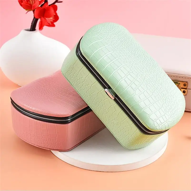 Шкатулка для хранения ювелирных изделий из искусственной кожи портативный