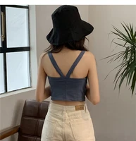 beautiful back outer vest short suspender women s spring and summer 2021 new korean black inner bottom shirt sleeveless top