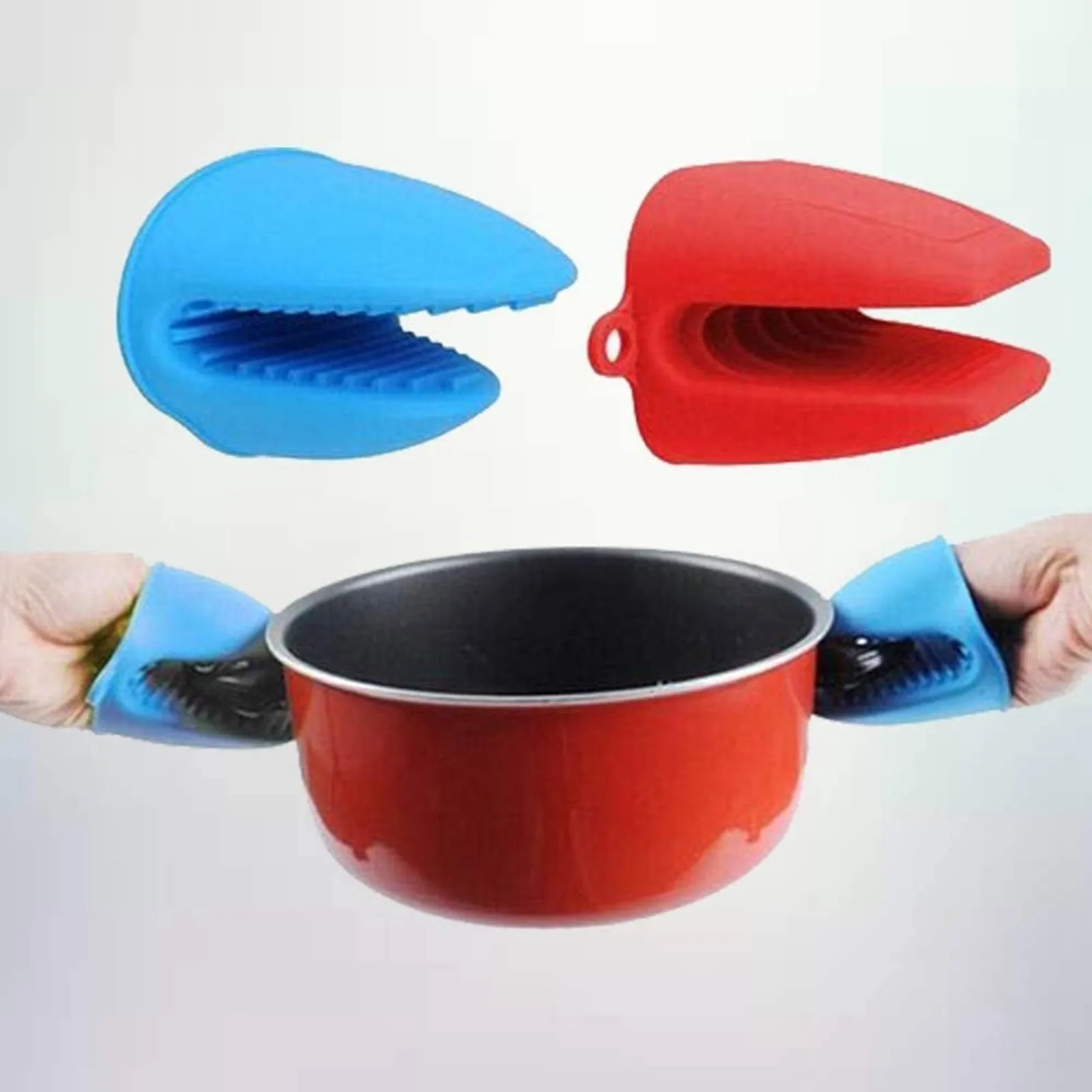 

4 Piece Set Of Kitchen Silicone Heat Hot Handle Silicone Pot Handle Cover Insulation Cover Thickened Combination Pot Handle