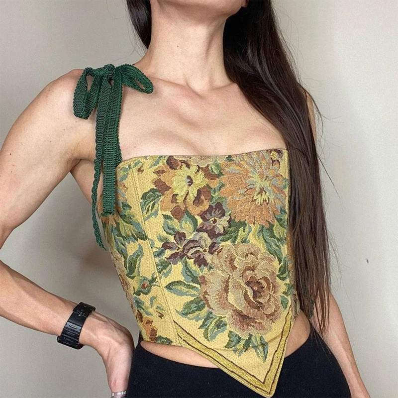 

Элегантная женская летняя футболка с принтом в стиле ретро, принадлежности для коррекции талии