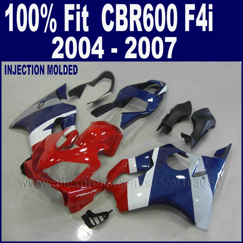 

Комплекты обтекателей из АБС-пластика красного и синего цвета для Honda 2004 2005 CBR600F4i 2006 2007 Cbr 600 F4i 04 05 06 07, обтекатели пластиковых обтекателей