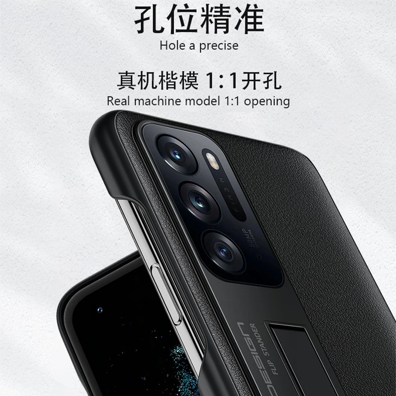Najtaniej Luxury Leather Phone Case With Stand Holder For Oppo Find N Case For FindN Anti-fall Business Phone Back Case Protective Cover