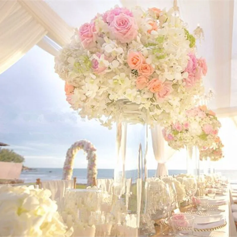 

Hot Pink Big Wedding artificial flower bouquet Table Centerpiece Flower Decoration Party Supply Diameter of 40cm