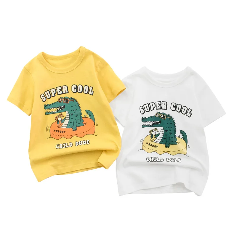 

Summer Baby Boys Shorts Sleeve O-Neck Cotton T-shirts Toddler Girls Cartoon T Shirt Kids Clothes Children Tops Tees 2-10Years
