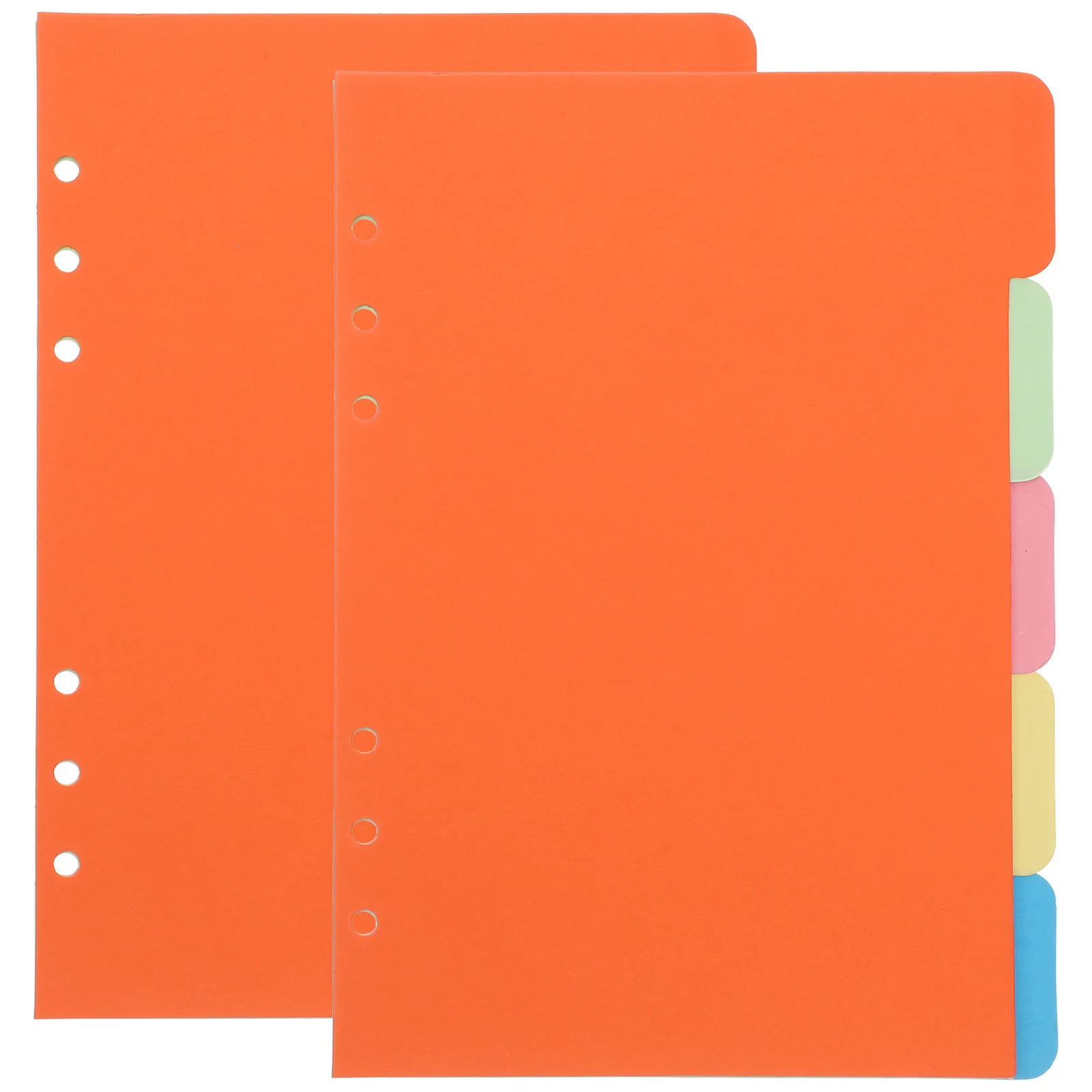 

2 Sets Plastic File Folder Office Paper Index Divider Loose Leaf 2pcs Colored Tab Dividers