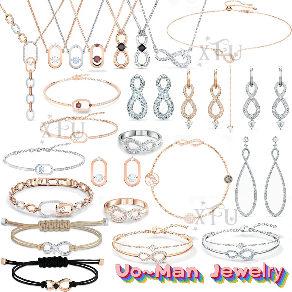 

SWA Original 2023 Fashion Women's Jewelry Set Charm Crystal Women's Earrings Necklace Bracelet Christmas New Year Gift