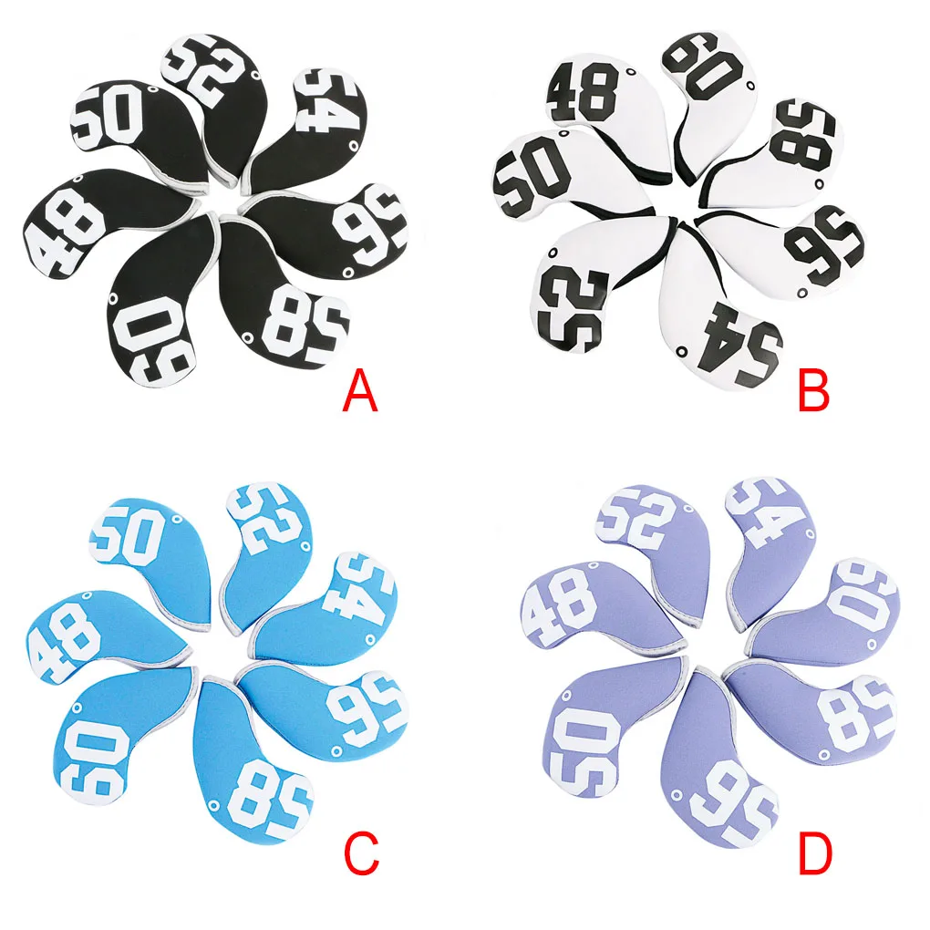 

Pack of 7 Iron Wood Golf Club Cover Putter Number Tag Head Covers Kit Protector Outdoor Guard Sleeve Accessories