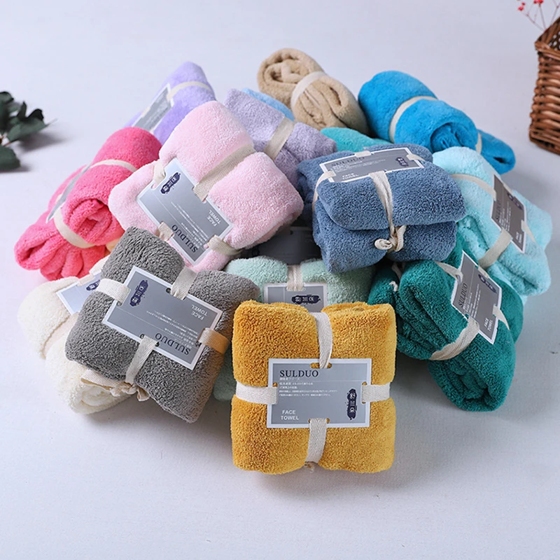 

80*36cm Multicolor Towel Household Bathroom Towel Microfiber Solid Quickly Dry Hair Towel Womens Face Towel Absorbent Towel