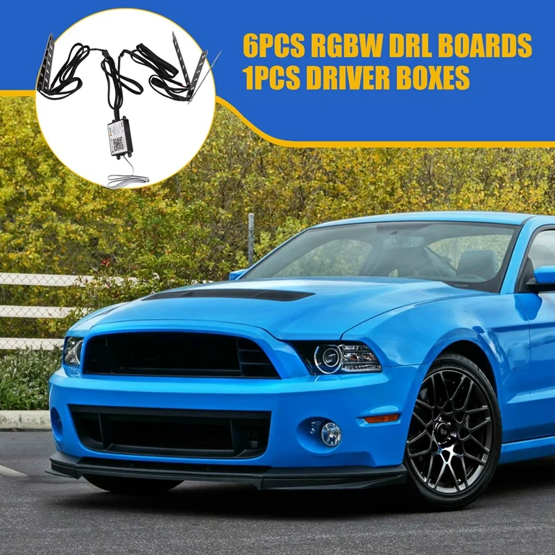 1 комплект для Ford Mustang 2013-2017 RGBW многоцветные светодиодные DRL дневные ходовые огни