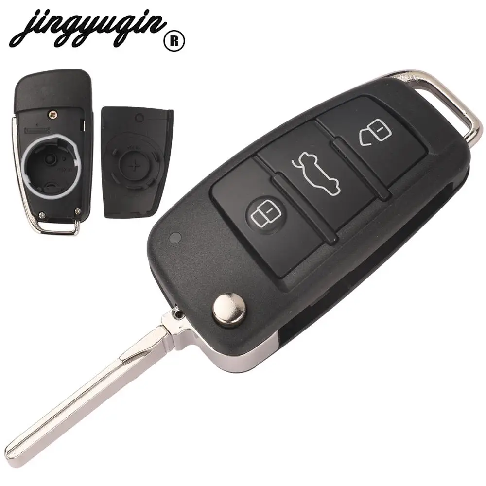 

Jingyuqin новая складная фотосессия для Audi A2 A3 A4 A6 A6L A8 TT Fob 3 кнопки замены лезвия HU66