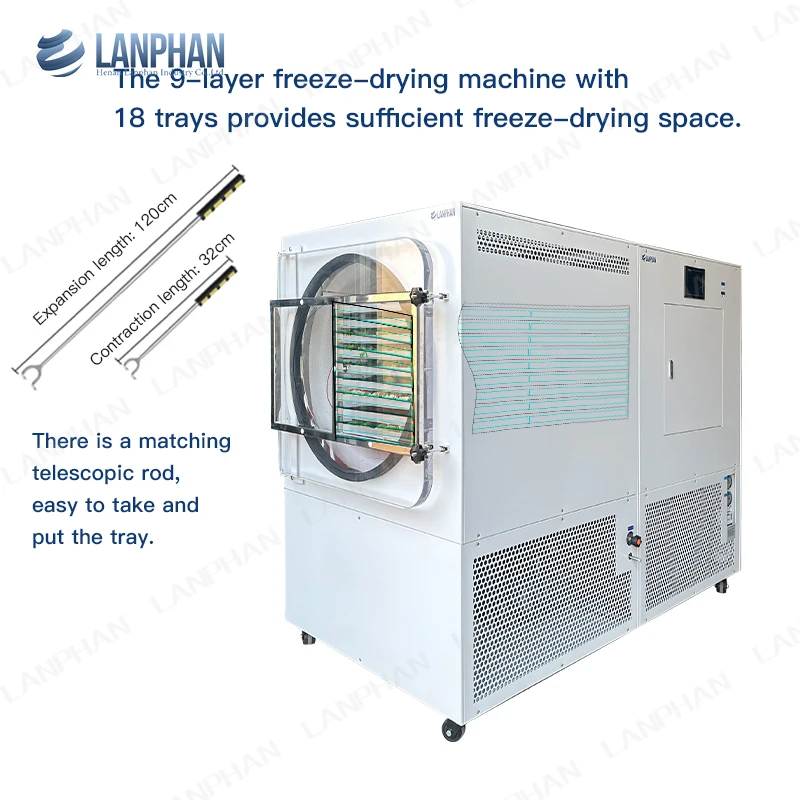 Фото LANPHAN Industrial 70 кг/партия -70 ℃   Отдельная камера-ловушка для воды и сушильная камера Вакуумная сублимационная машина для сублимационной машины №4