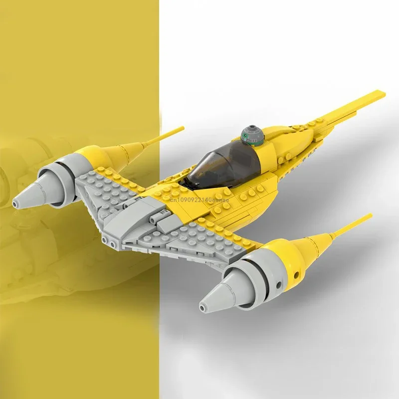 Фото Конструктор MOC 259 деталей: модель звездолета Midi Naboo N-1, технологические блоки, креативные игрушки для сборки своими руками, подарки №1