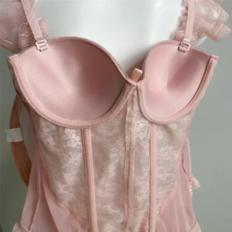 Французский сексуальный корсетный топ с трусиками Сексуальное женское белье Pure