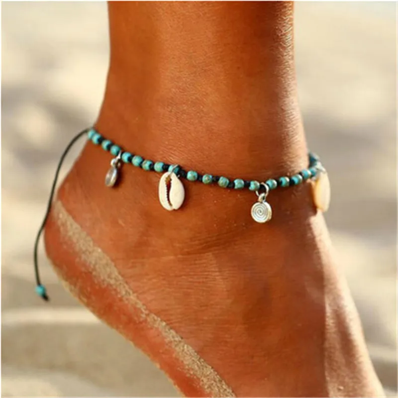 

Huitan Blue Beads Chain Anklet for Women Adjustable Ankle Bracelet Accessories Bohemia Foot Beach Jewelry Wholesale & Drop Ship