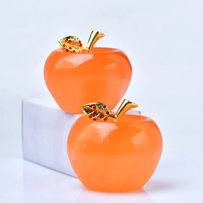 

1PC Natural CrystaSelenite Apple Crystal Apple Home Decor Valentine's Day/Christmas present DIY gift Polished Healing stone Gift