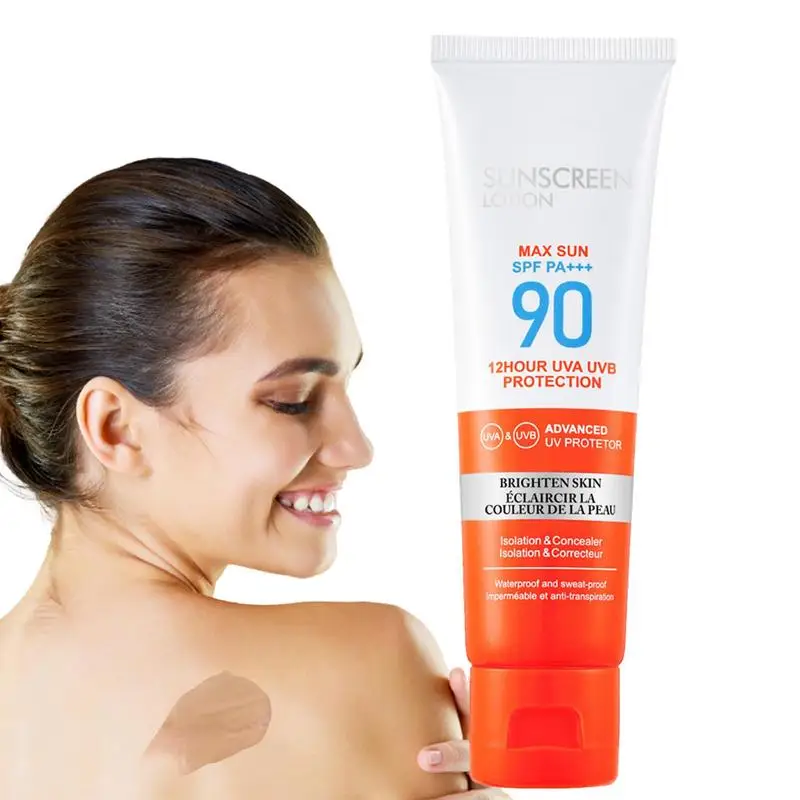 

Солнцезащитный крем для лица, Spf 90, солнцезащитный крем широкого спектра, без масла, для большинства типов кожи, солнцезащитный крем для лица, рук, бедер