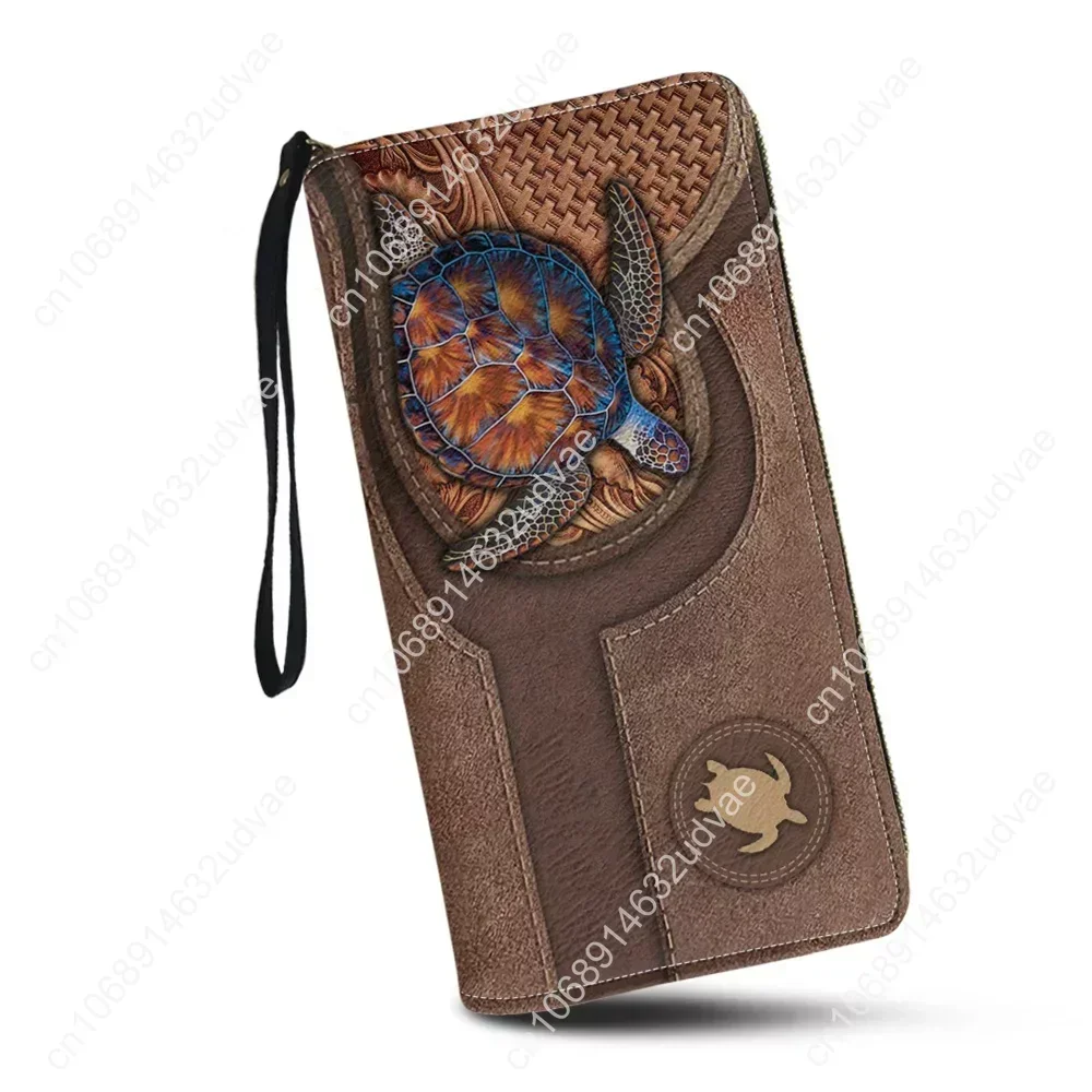 Винтажный модный клатч с принтом черепахи кошелек для женщин длинные Сумки из