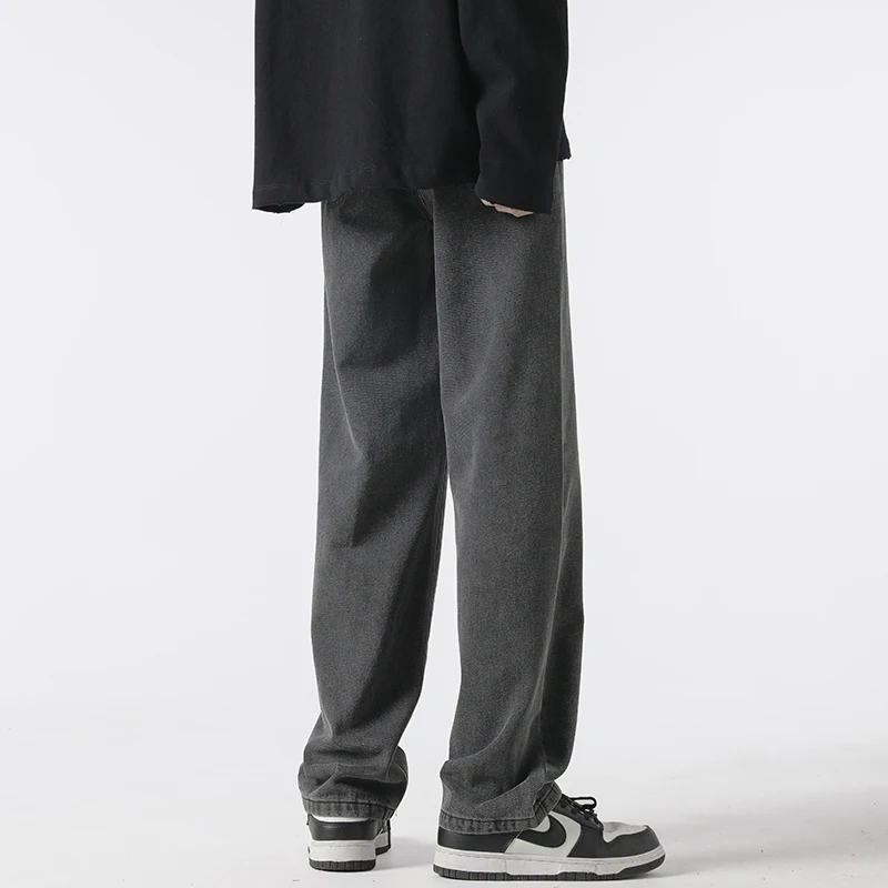 7-color Jeans Men Slim Fashion Casual Harajuku Straight Jeans Men Streetwear Hip-hop Loose Wide Leg Denim Pants Mens Trousers