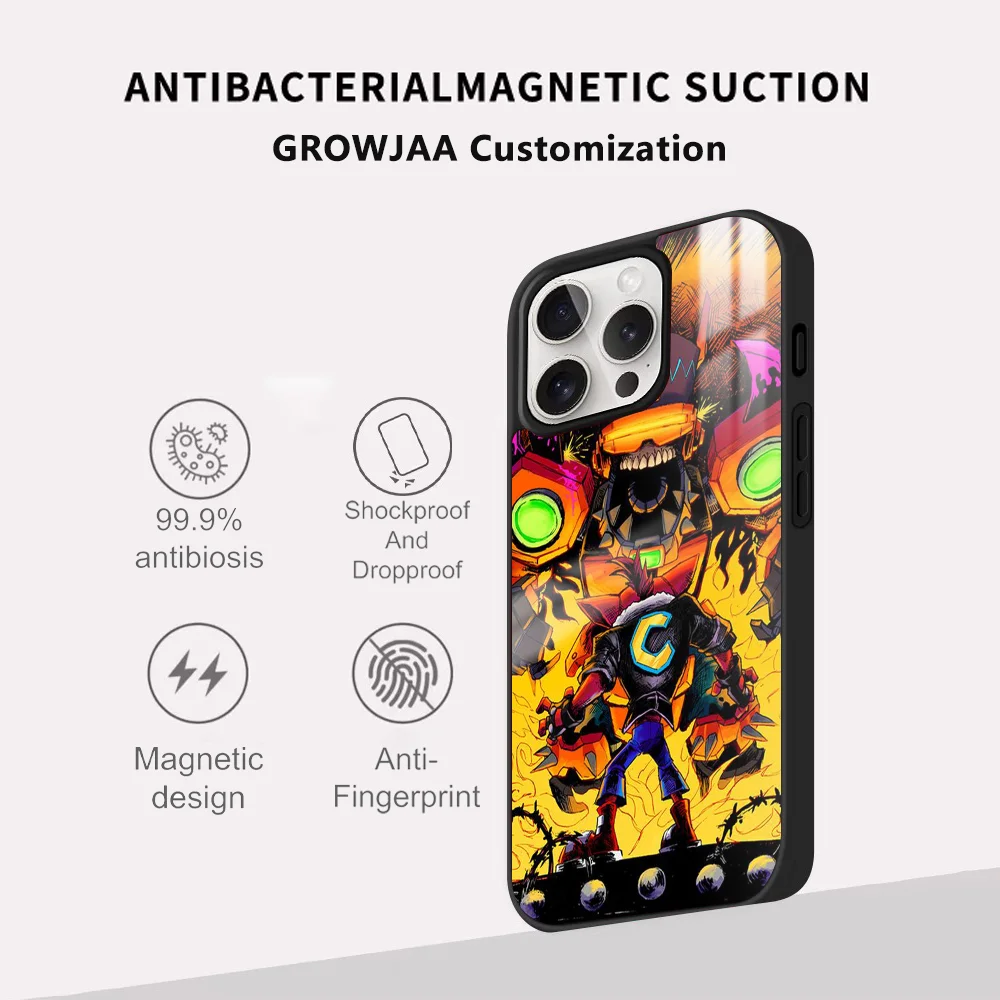 C-Crash B-Bandicoot GAME Phone Case For iPhone 16 15 14 13 12 11 Pro Max Plus Mini Magsafe Mirror Wireless Magnetic Cover