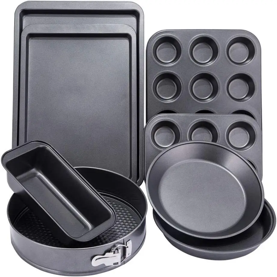 

8-Piece Nonstick Bakeware Set | Chef Favorites Nonstick Baking Sheets,Loaf,Muffin,Pizza Pan,Pie Pan,Springform| Baking tray for