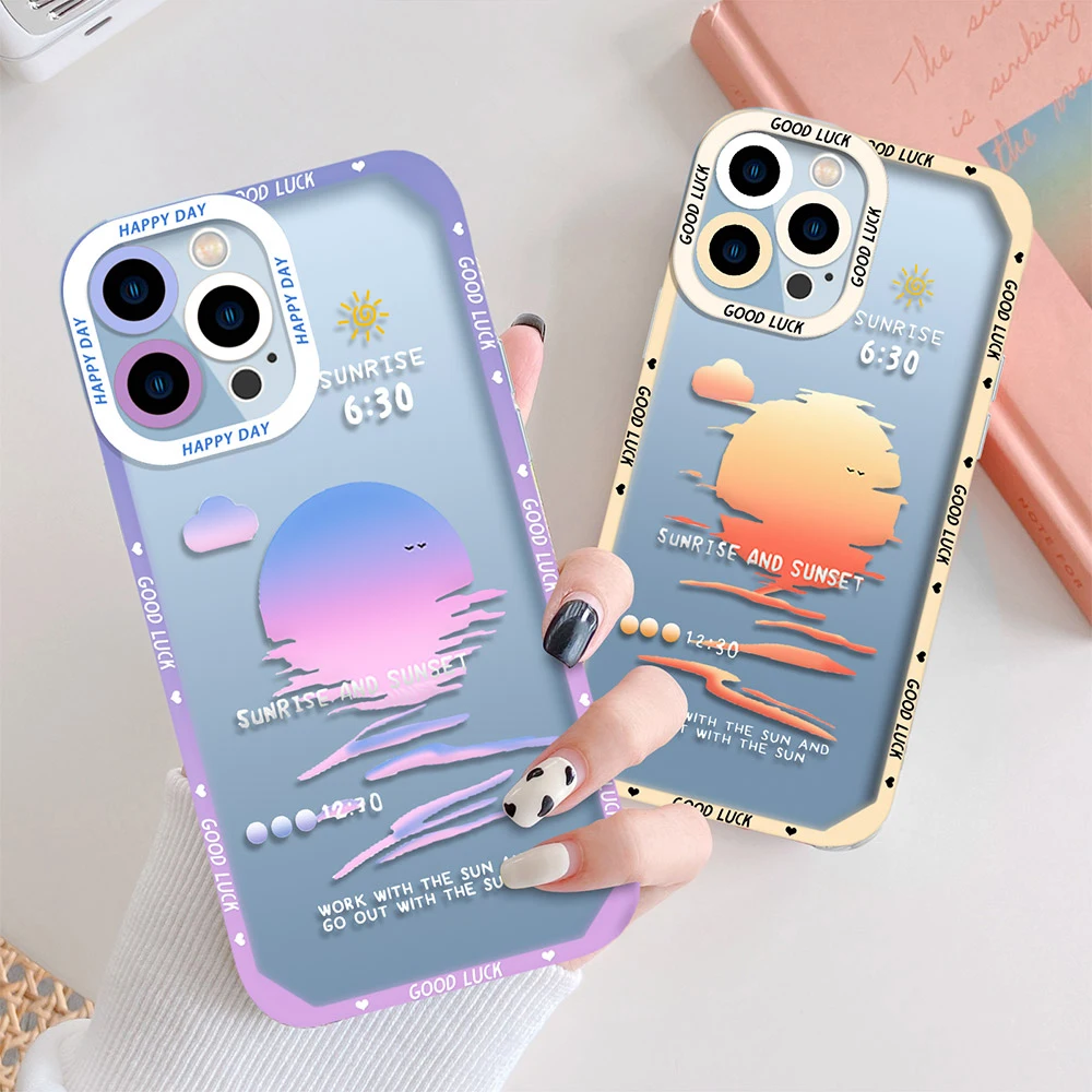

Cute Colorful Clouds for IPhone 11 Pro Max Case for IPhone 13 12 Mini XS X XR 7 8 Plus SE 2020 Lens Protection Cover Clear TPU