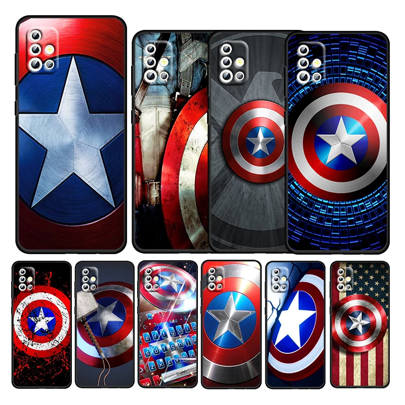 

Captain America shield Marvel For Samsung Galaxy A52S A72 A71 A52 A51 A12 A32 A21S 4G 5G Soft Silicone Black Phone Case Fundas