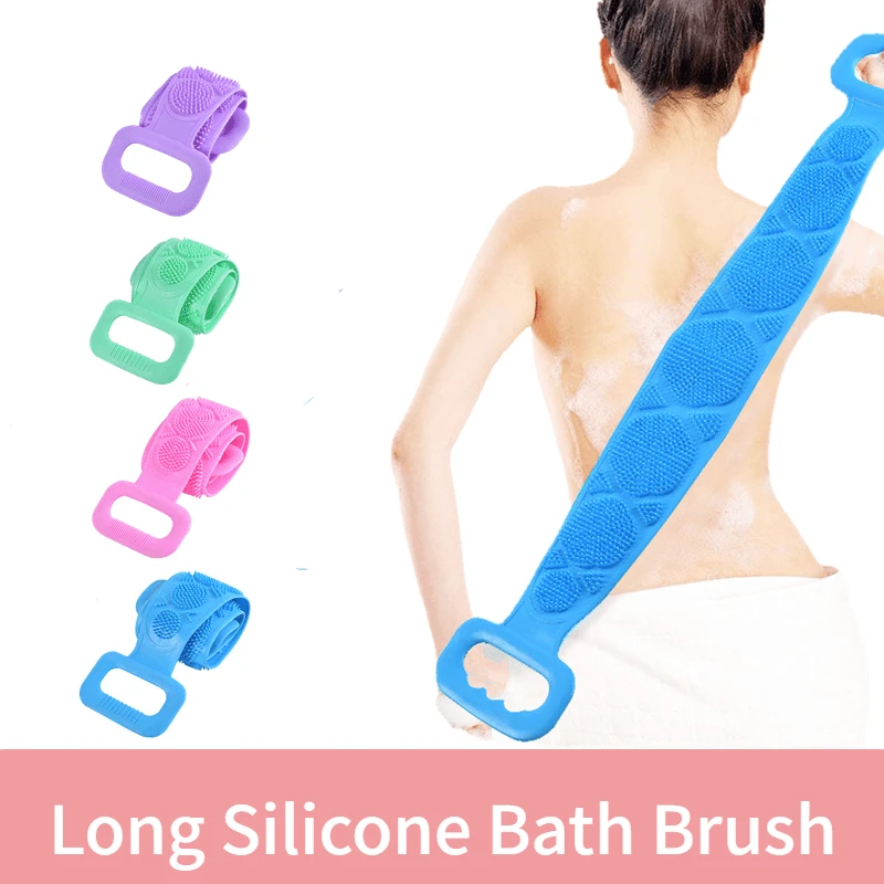 

Silicone Brushes Extended Scrubber Bath Body Sponge Rubbing Back Peeling Massage Shower Towels Skin Clean Brushes Body Scrubber