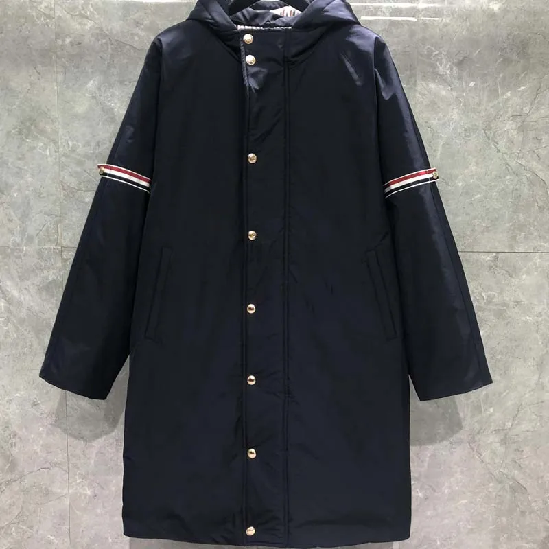 TB THOM Men's Jacket Classic Striped Winter Clothing Fashion Brand Coat Hoodie Windbreaker Outdoor Leisure Party Women Jacket