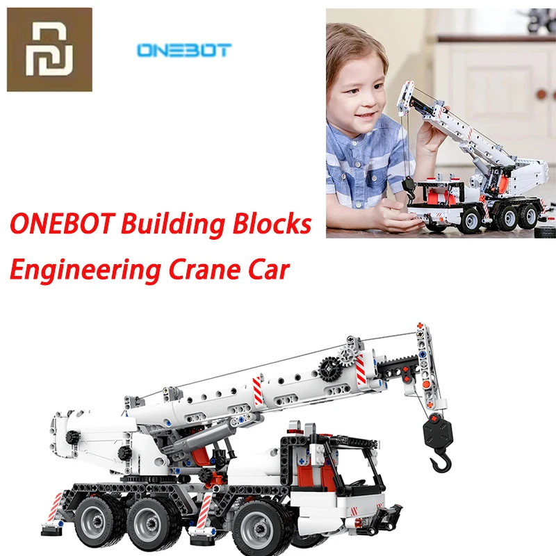 

Youpin ONEBOT Building Blocks Engineering Crane Car Blocks Vehicle 360 Degree Rotati Truck Simulation Crane DIY Toy For Kids