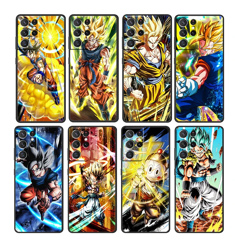 

Dragon Ball Goku Cool Cartoon For Samsung Galaxy S22 S21 S20 Ultra Plus Pro S10 S9 S8 S7 4G 5G Soft TPU Black Phone Case Cover
