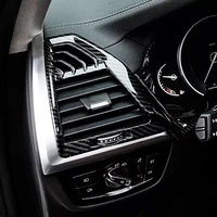 2pcs carbon fiber car front air outlet refit frame trim cover sticker interior for bmw x3 g01 x4 g02 ix3 2018 21 car accessories