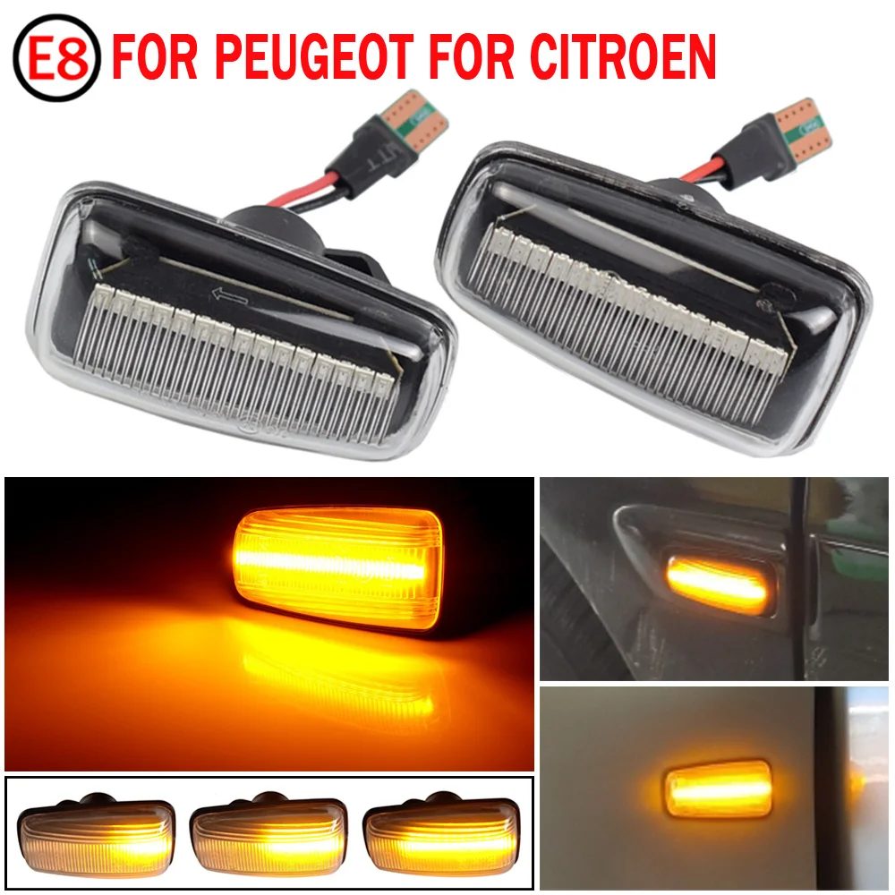 

LED Car Dynamic Side Marker Turn Signal Light For Peugeot 306 106 406 806 Expert Partner For Citroen Berlingo Jumpy Saxo Xantia