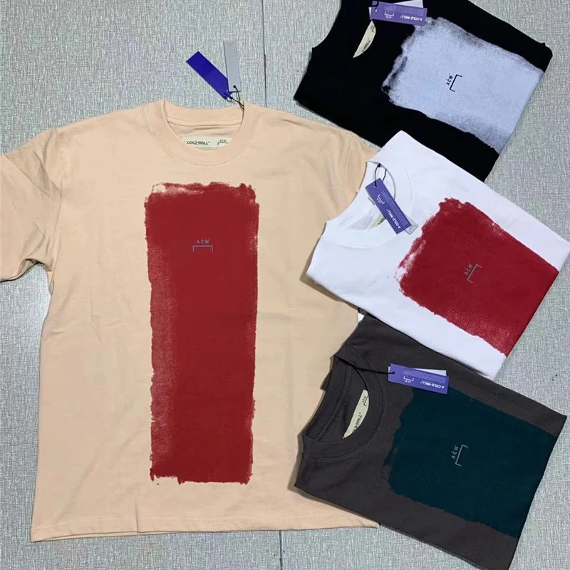 

A COLD WALL* T Shirt Men Streetwear Industrial Style Color Block Paint Graffiti A-COLD-WALL Women T-Shirt ACW Top Tees
