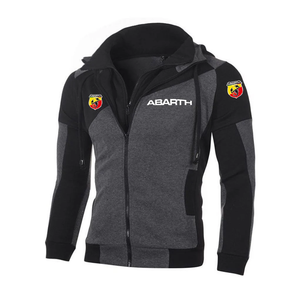 Мужская толстовка с капюшоном и логотипом ABARTH флисовая хлопковая на молнии в