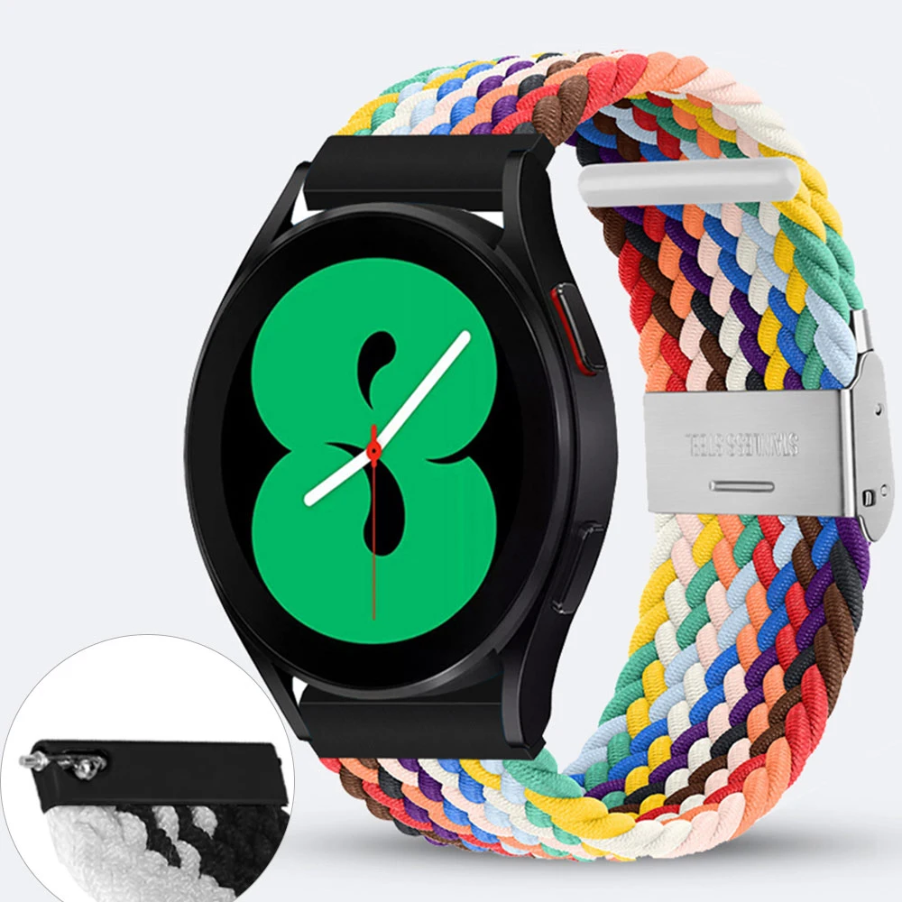 

22mm 20mm Adjustable Watch Strap for Samsung Galaxy Watch Active 2 3 Universal Elastic Nylon Solo Loop for Huawei GT2 Wristband